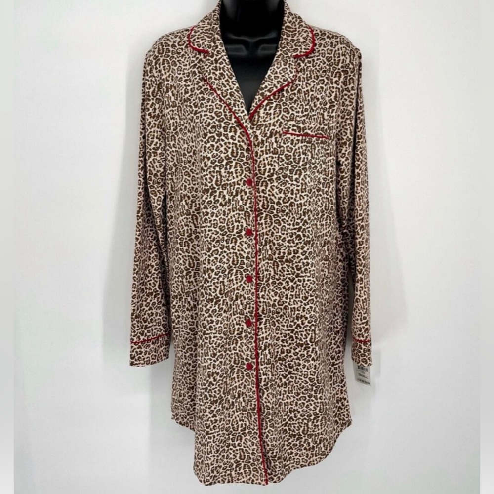 Charter Club Intimates Leopard Print Nightshirt New Size XL